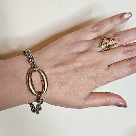 Pulsera JOSSY – Acero Inoxidable Bicolor