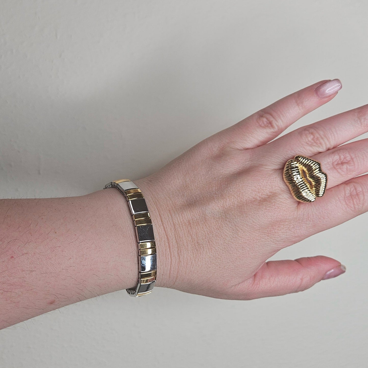 Pulsera HELEN | Estilo MAVA Italiana Acero Inoxidable Bicolor