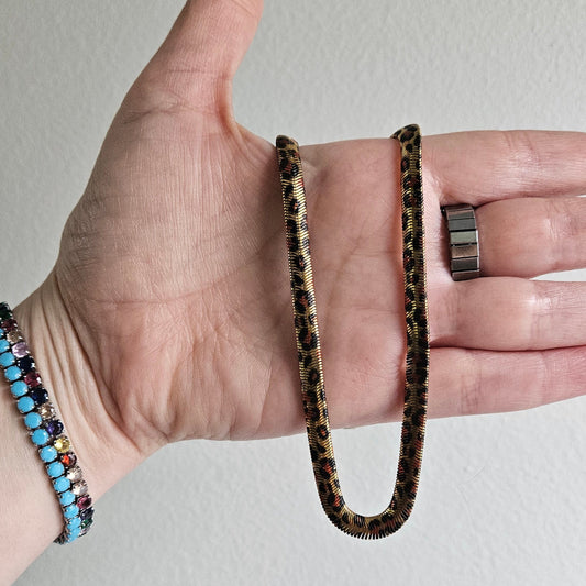 Arlene Necklace Stainless Steel Animal Print