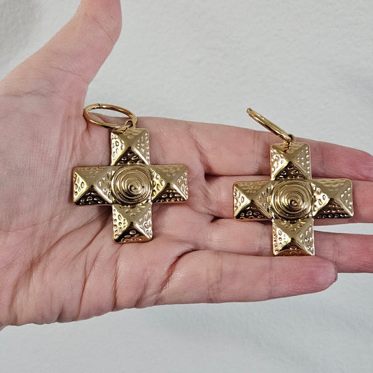 IME Earrings Stainless Steel Cross Design