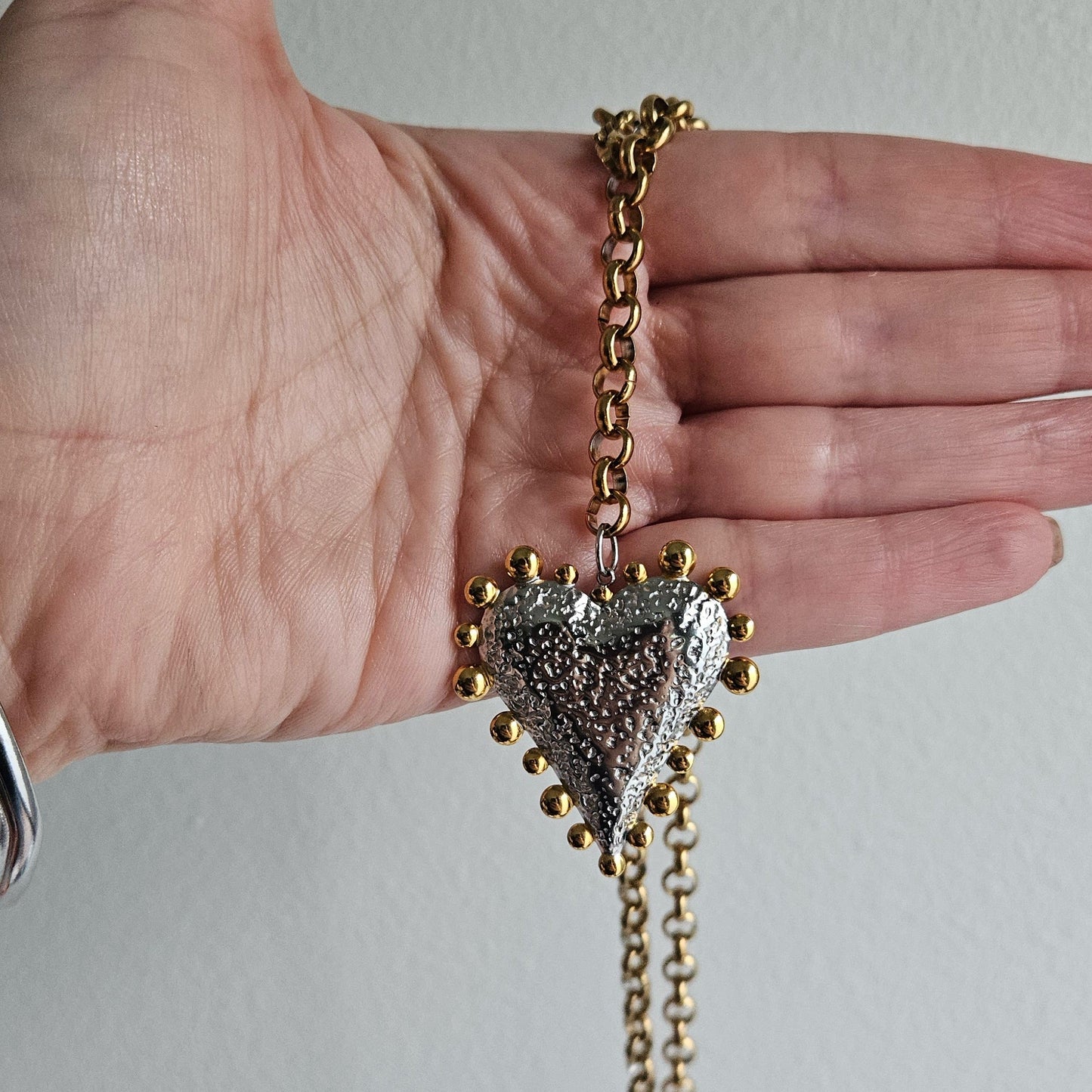 Mirsa Gold Chain Stainless Steel Heart Necklace (collar)