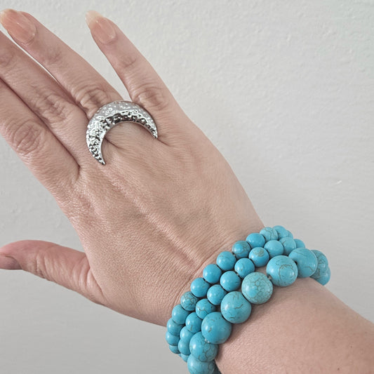 (Anillo) Cresy Moon Ring – Silver Stainless Steel 🌙