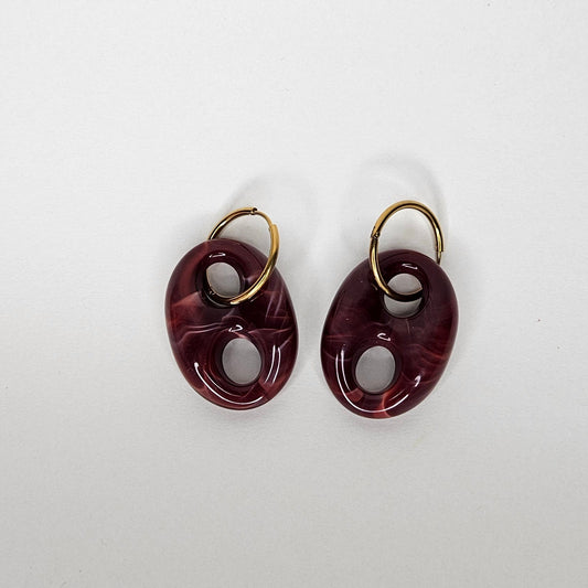 Susy Burgundy Earrings (Aretes)