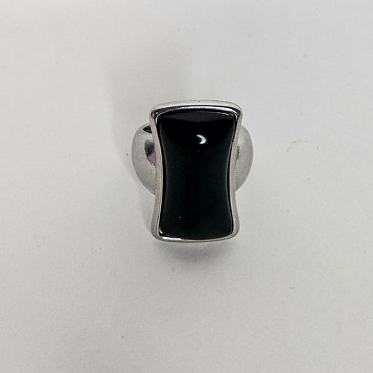 Amapola Ring Silver Black (Anillo)