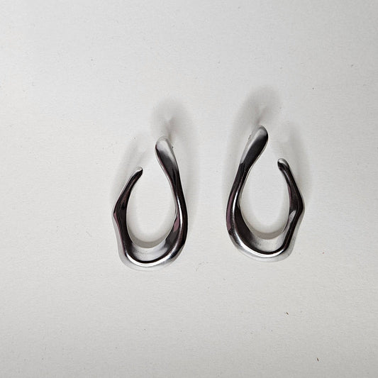 Jul Silver Earrings (Aretes) (Stainless Steel)