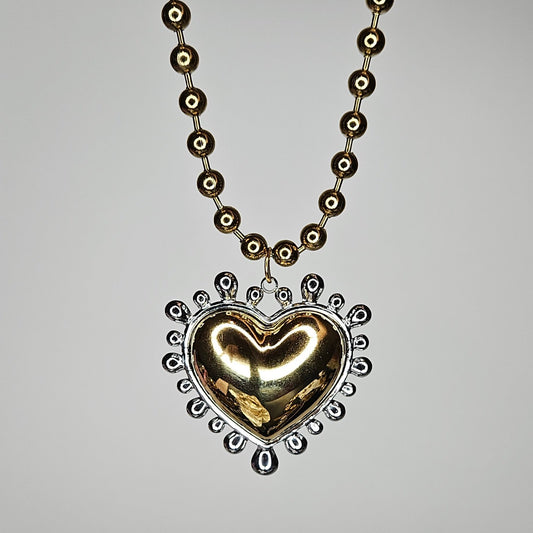 Martita Gold Stainless Steel Heart Necklace (Collar)