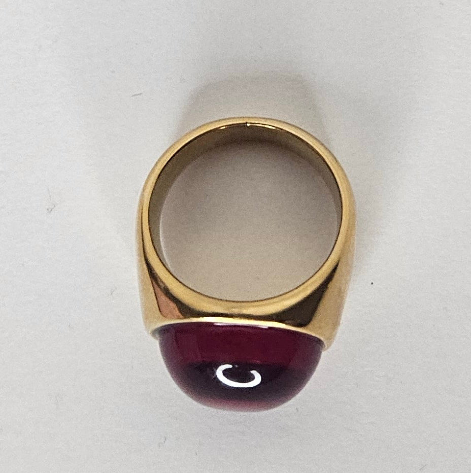 Gardenia Red Stainless Steel Ring (Anillo)