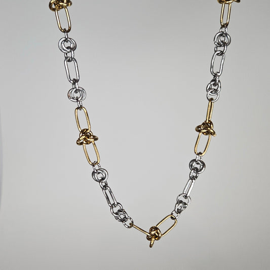Elena Two-Tone Stainless Steel Chain Necklace (Collar)