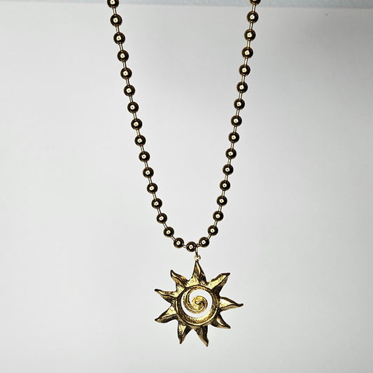 Briseida Gold Stainless Steel Beaded Necklace (Collar)