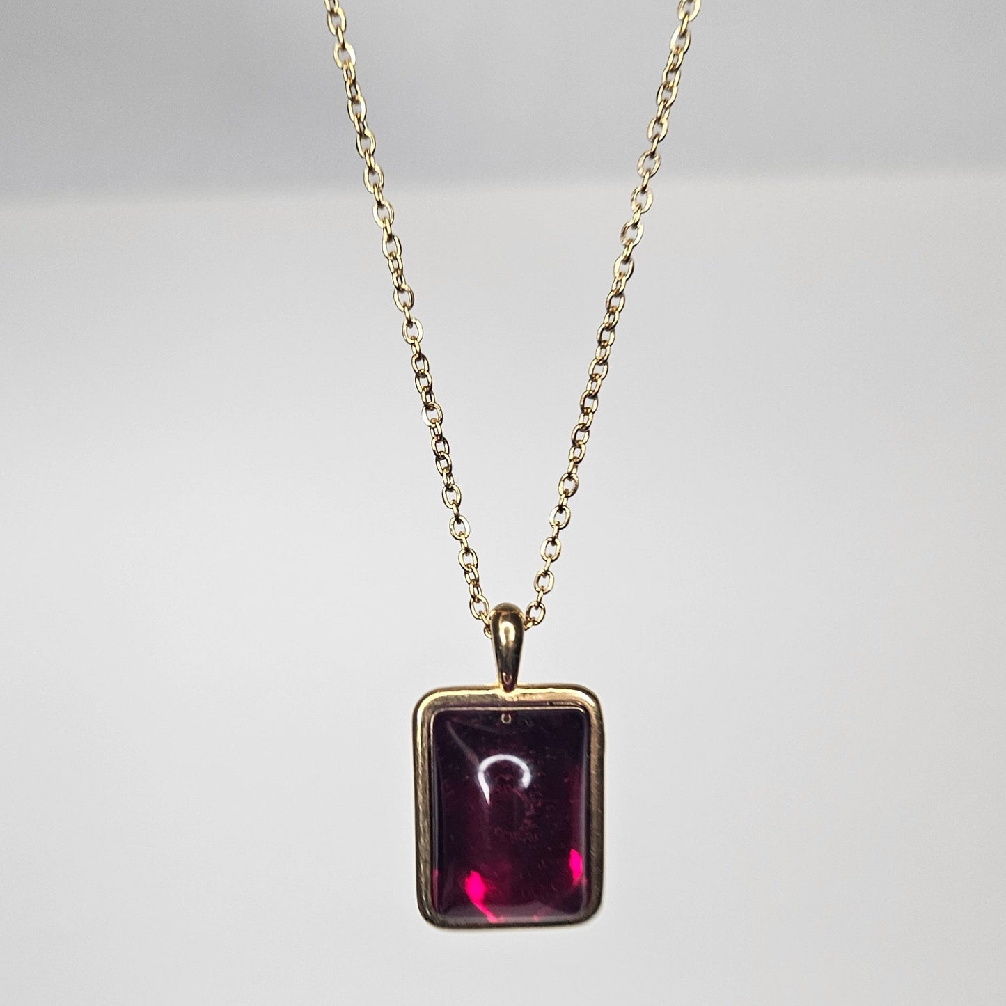 Orquidia Red Stainless Steel Necklace (Collar)