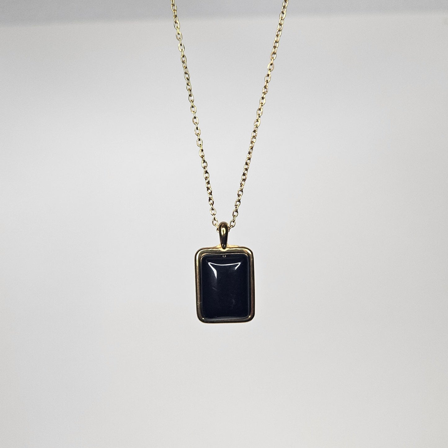 Orquidia Black Stainless Steel Necklace (Collar)