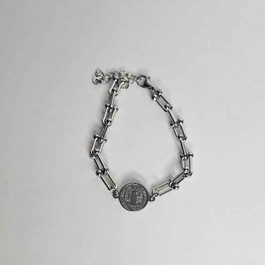 San Benito Silver Stainless Steel Bracelet (Pulsera)
