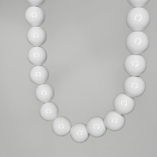 Fey White Beaded Necklace (Collar)