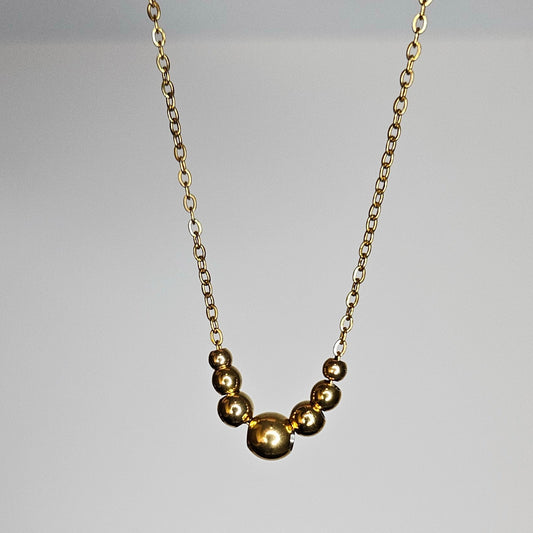 Cele Gold Stainless Steel Bead Necklace (Collar)