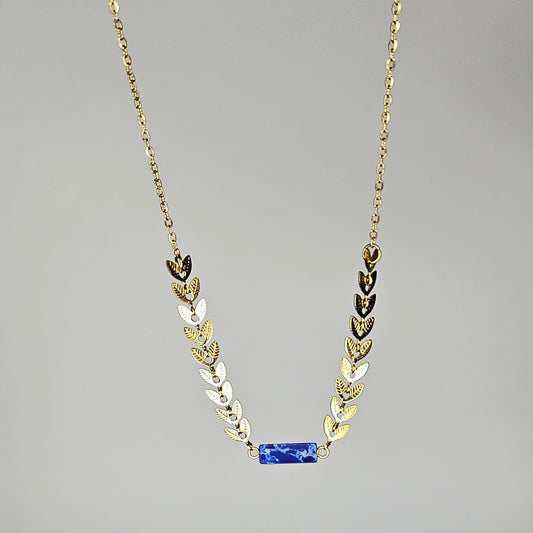 Priscila Blue Acrylic Stainless Steel Necklace (Collar)