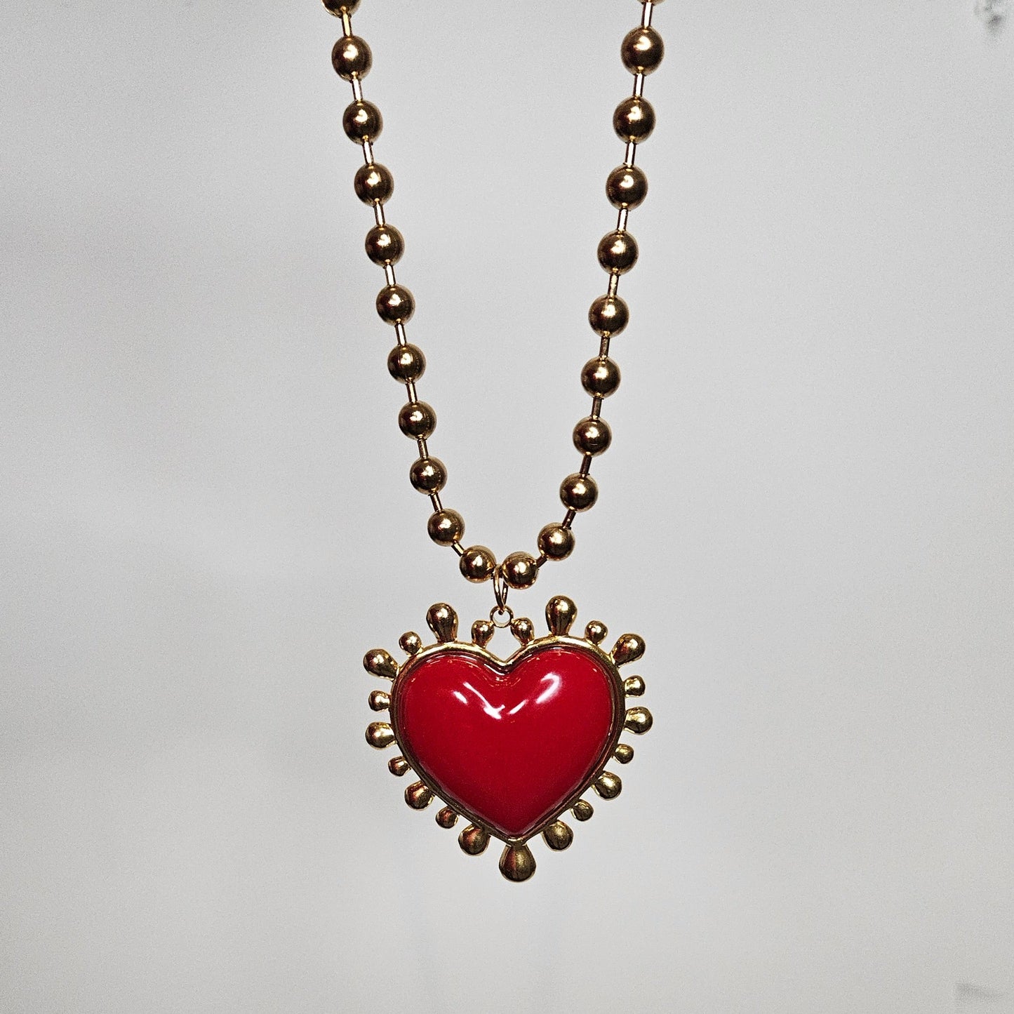 Martita Red Stainless Steel Necklace (Collar)