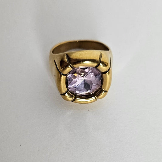 Azucena Pink Stainless Steel Ring (Anillo)
