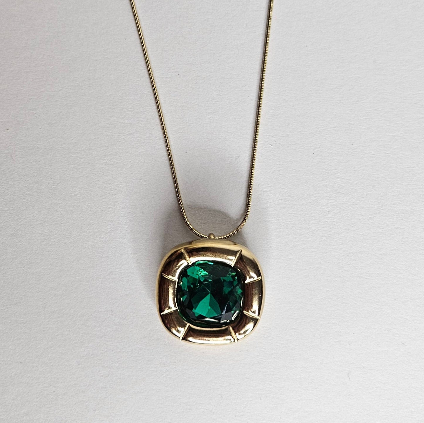 Azucena Green Stainless Steel Necklace (Collar)