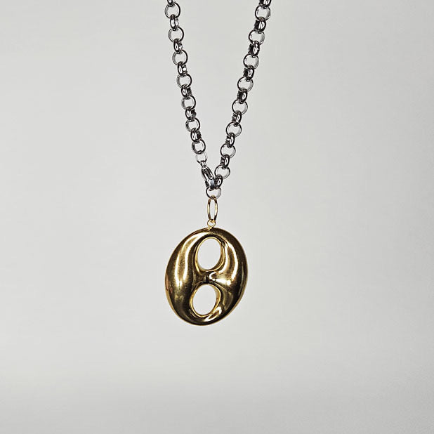 Musme Necklace Silver Chain Gold Pendant (Collar)
