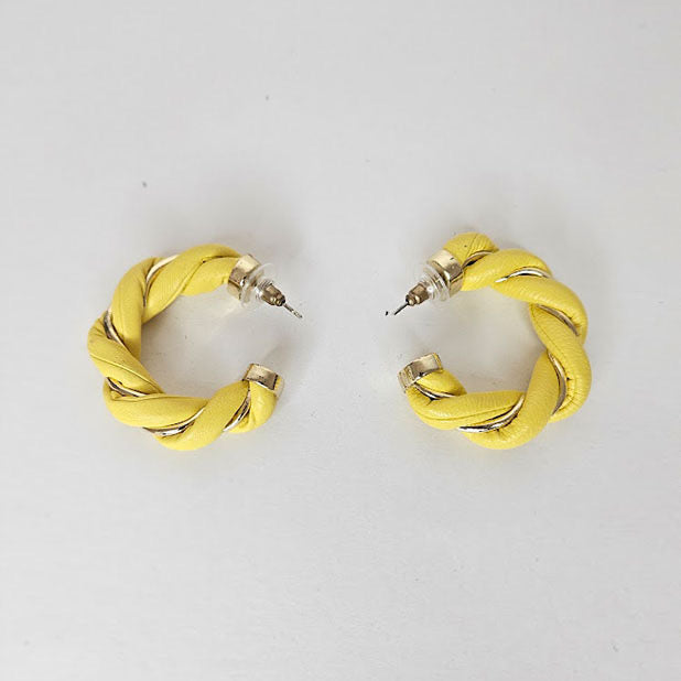 Aretes Trenzados Amarillos