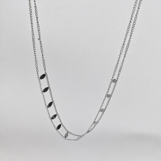 Arturita Silver Tone Layered Choker Necklace (Collar)