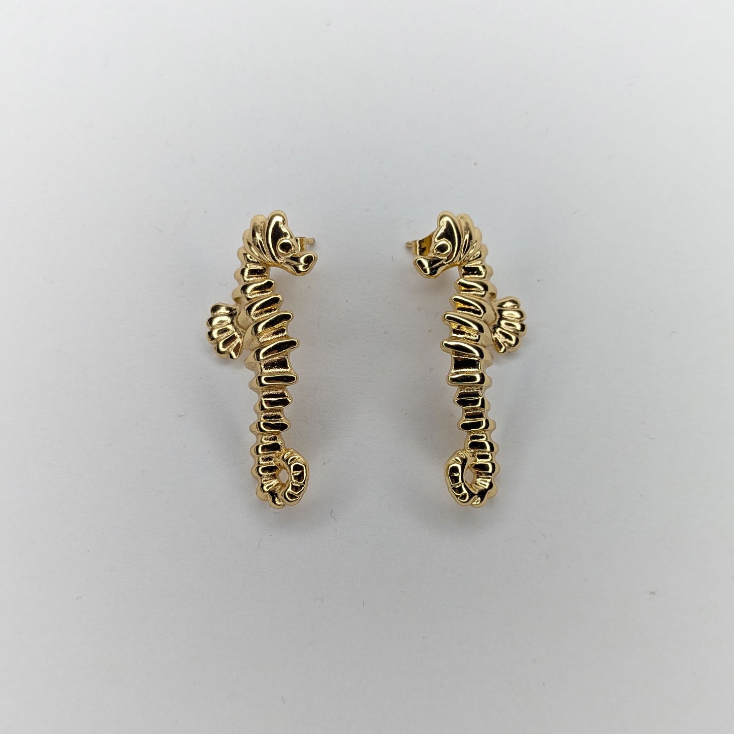Valentina Gold Stainless Steel Seahorse Earrings (Aretes)