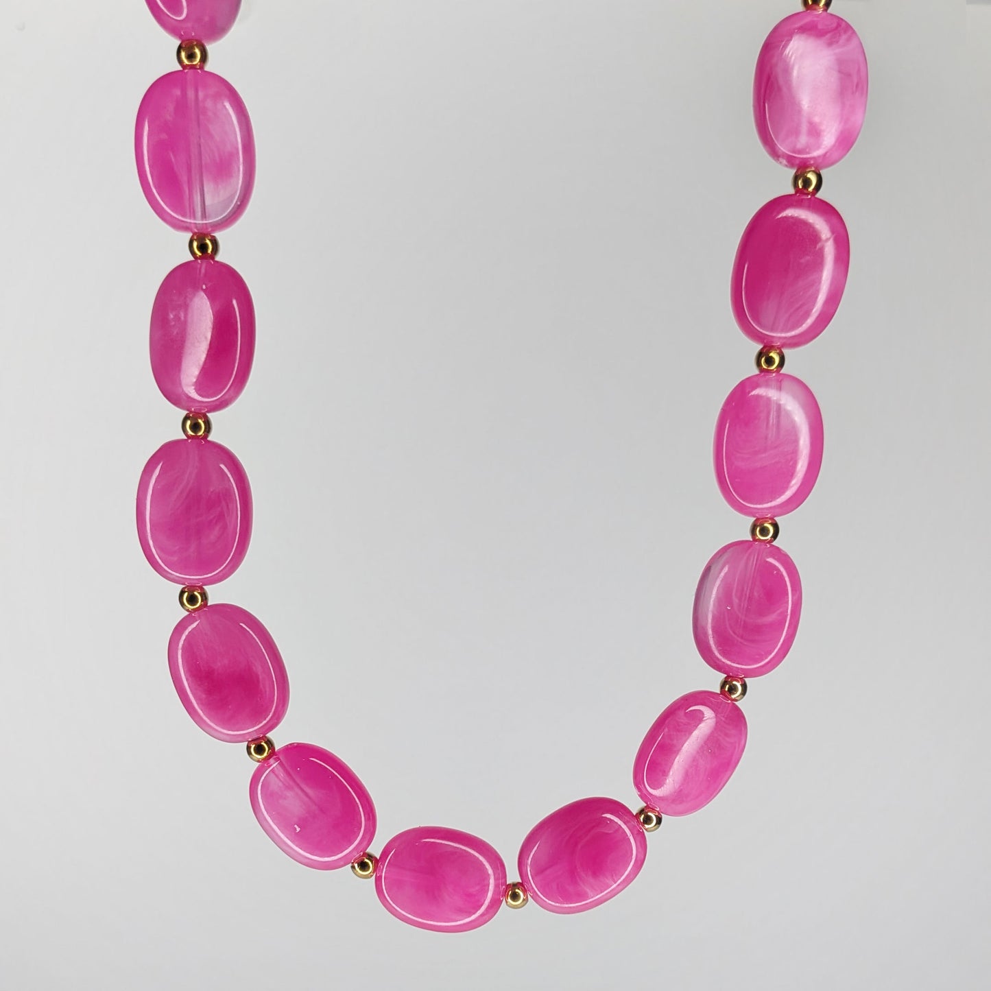 Rocio Pink Acrylic and Stainless Steel Necklace (Collar)
