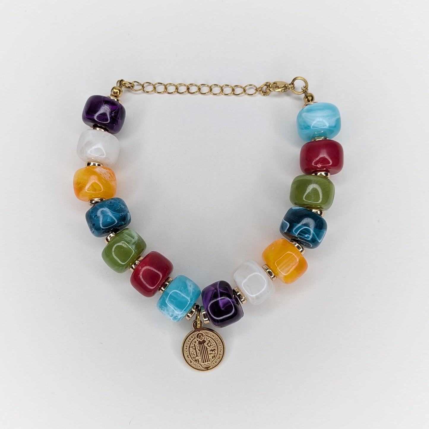 Milagros Multicolor Beaded Charm Bracelet (Pulsera)