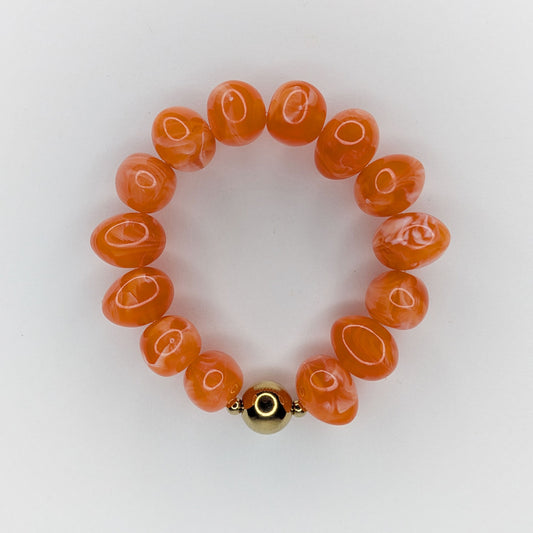 Romi Orange Acrylic Stretch Bracelet (Pulsera)
