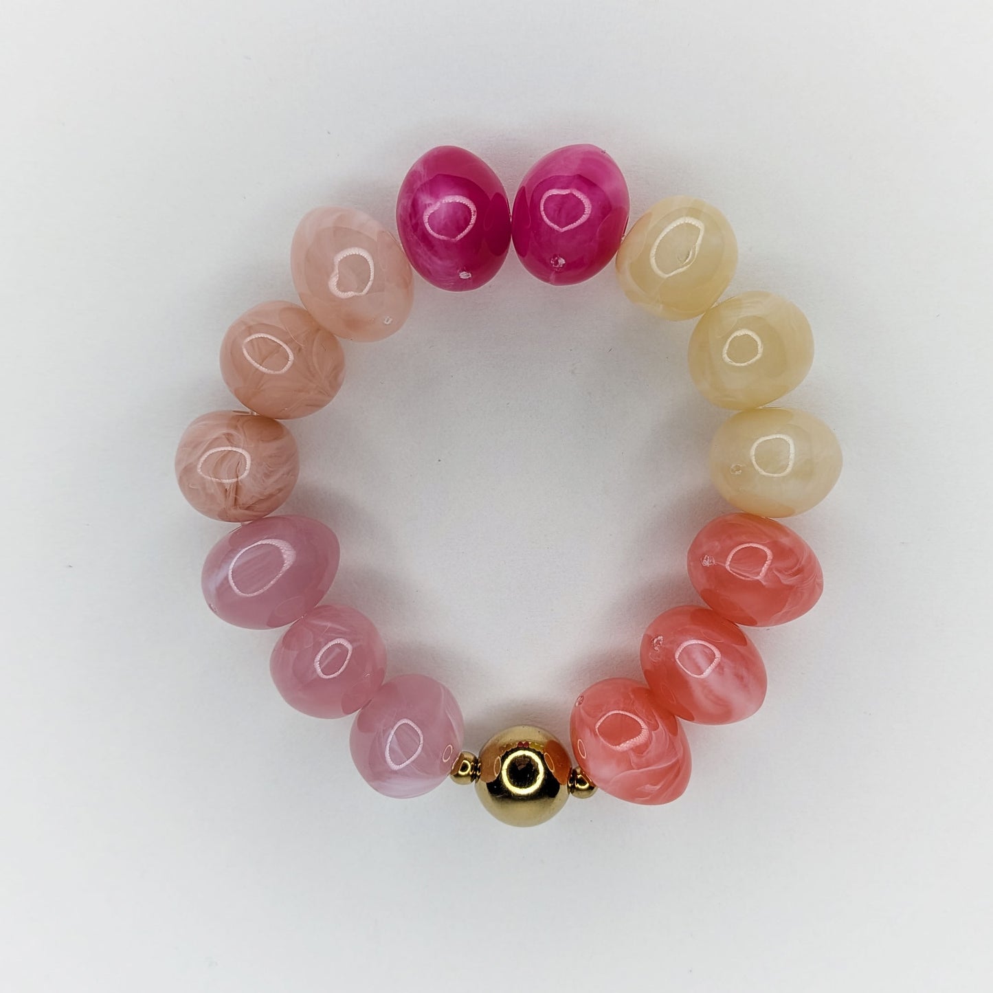 Romi Warm-Tone Multicolor Acrylic Stretch Bracelet (Pulsera)