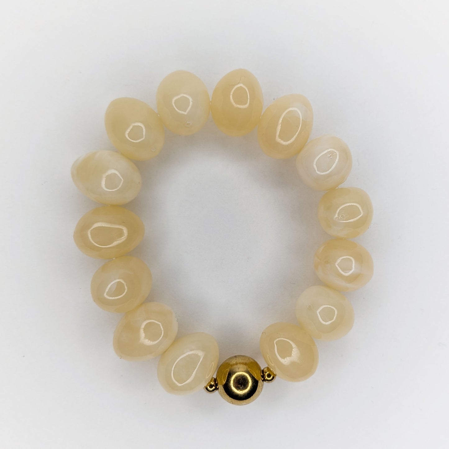 Romi Soft Yellow Acrylic and Stainless Steel Bracelet (Pulsera)