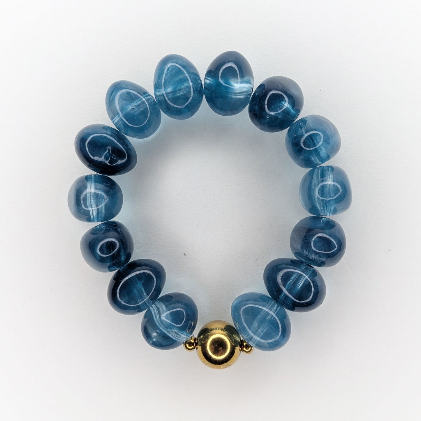 Romi Blue Acrylic and Stainless Steel Bracelet (Pulsera)