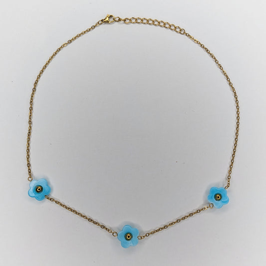 Aluna Blue Acrylic and Stainless Steel Necklace (Collar)