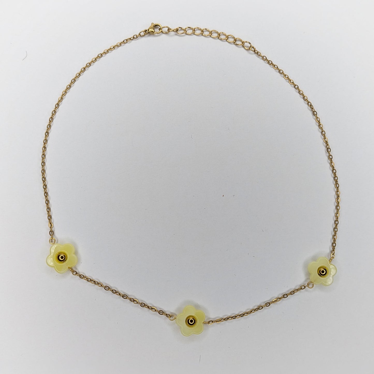 Aluna Yellow Acrylic and Stainless Steel Necklace (Collar)