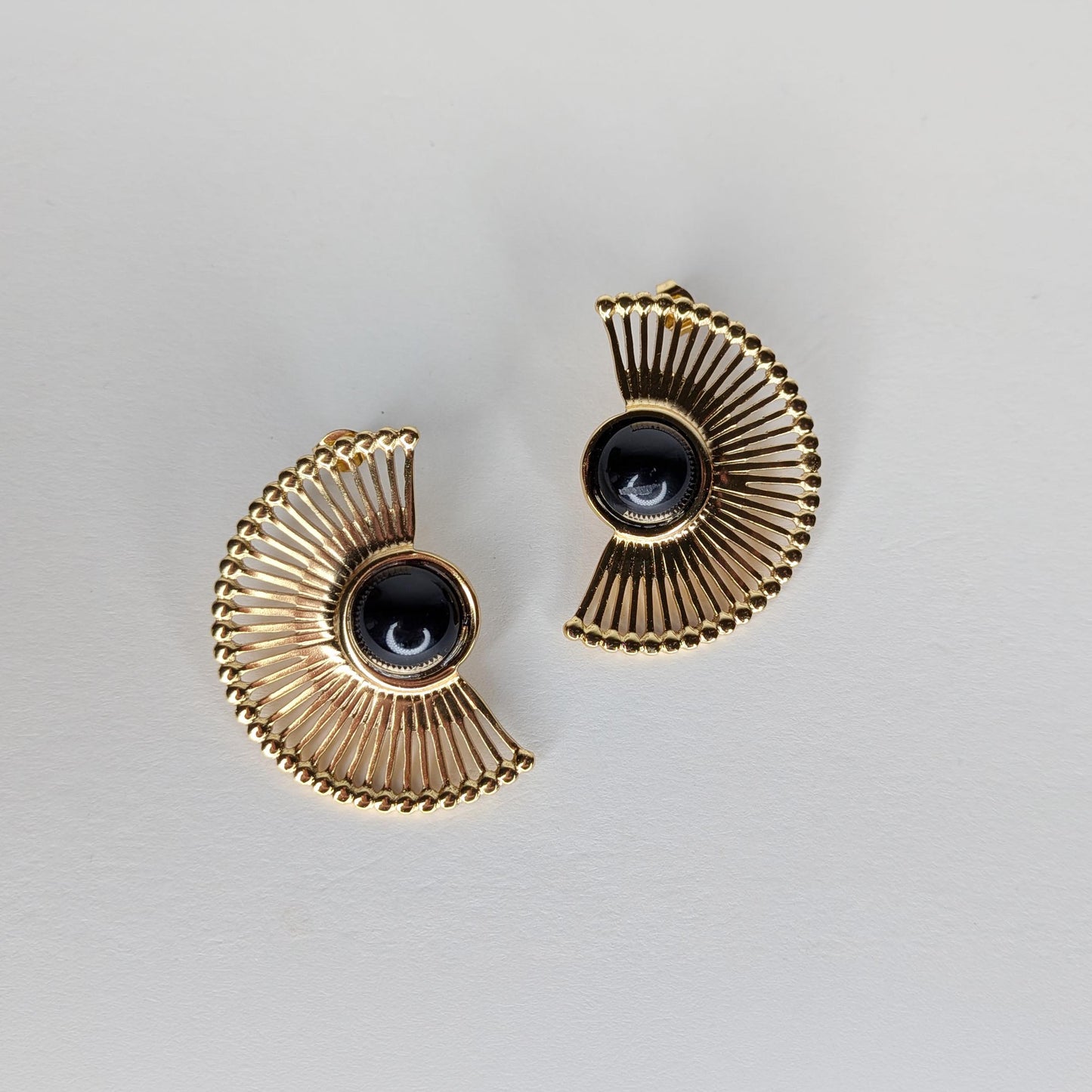 Olga Black Stainless Steel Earrings (Aretes)
