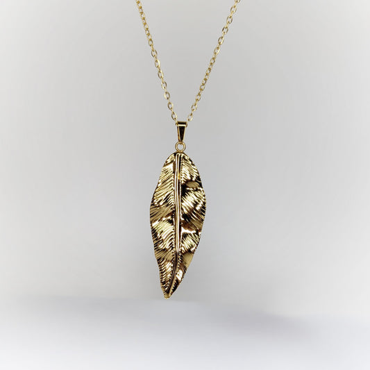 Yatziri Gold Stainless Steel Feather Necklace (Collar)