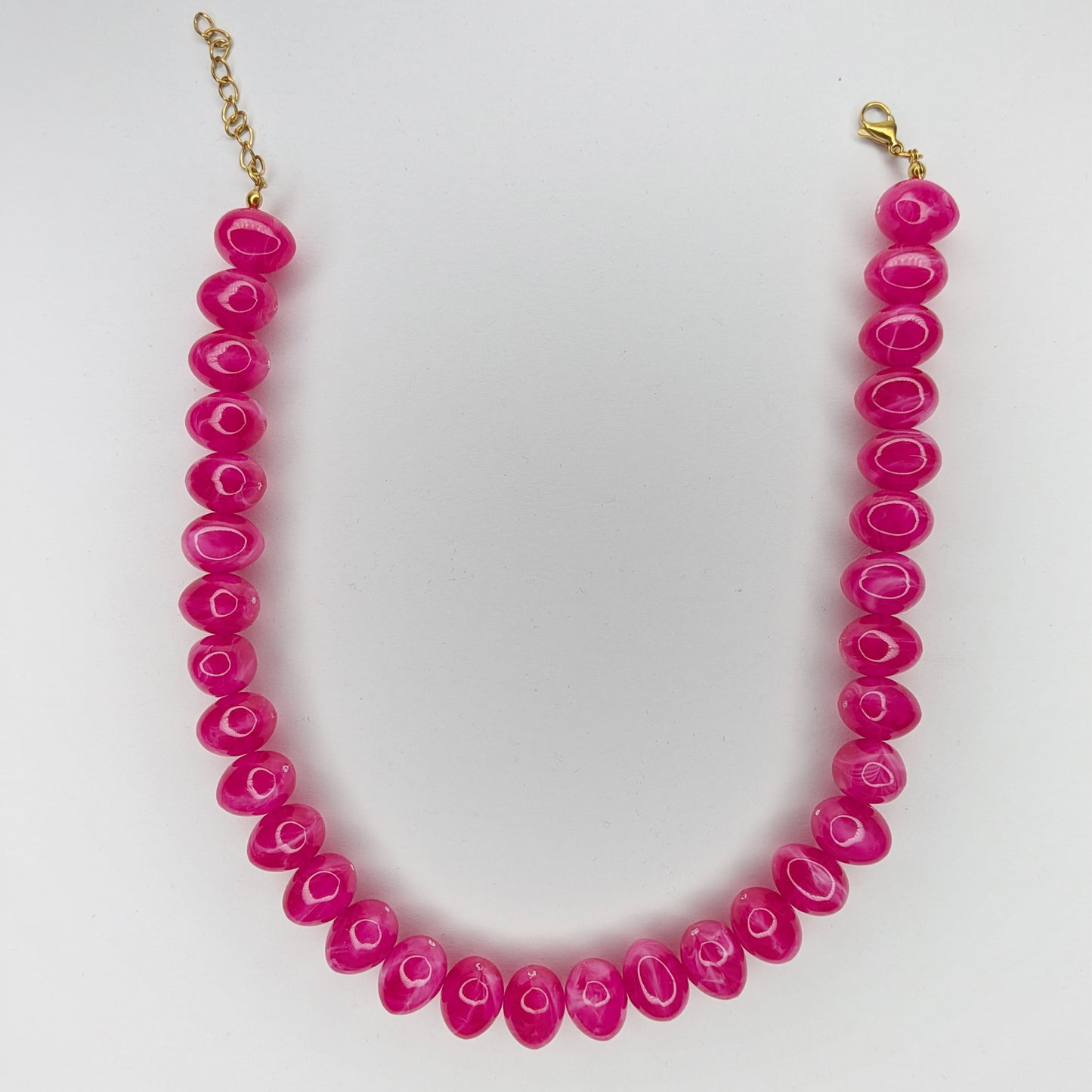 Elvira Hot Pink Acrylic Beaded Necklace (Collar)
