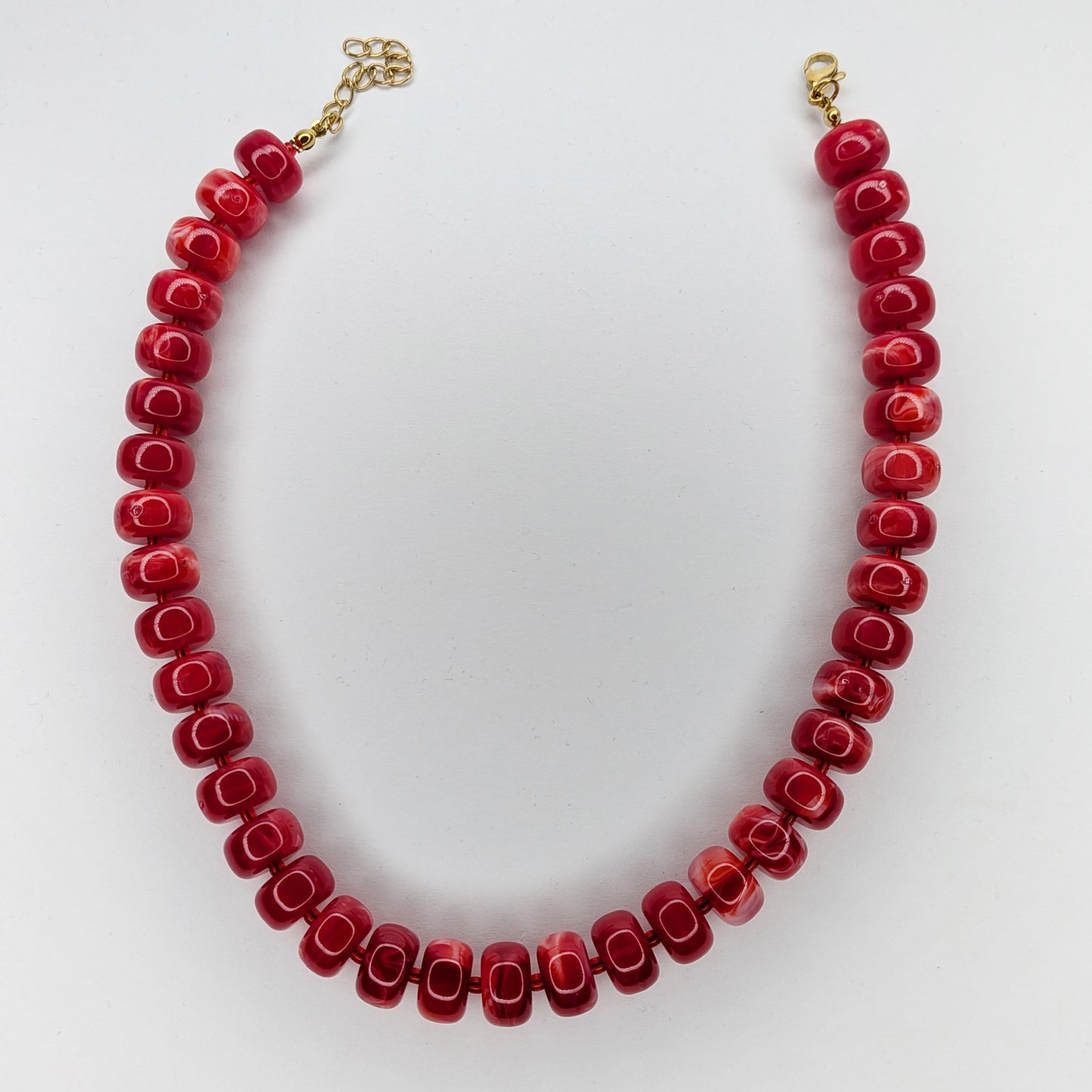 Vera Red Acrylic Beaded Necklace (Collar)