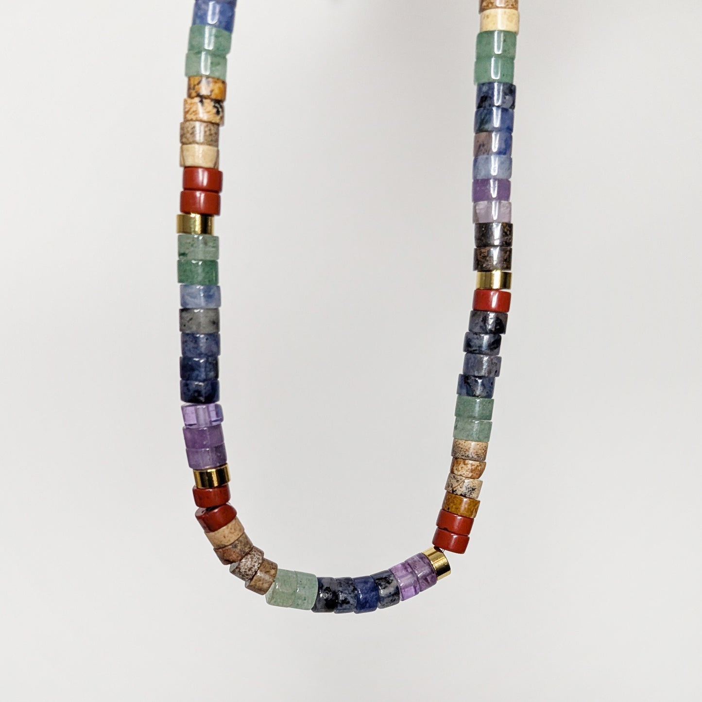 Eva María Natural Stone Beaded Necklace (Collar)