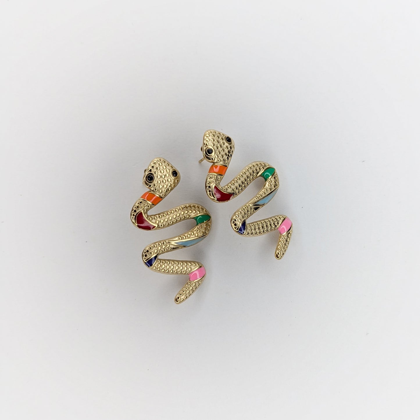 Selma Gold Snake Earrings Stainless Steel (Collar)