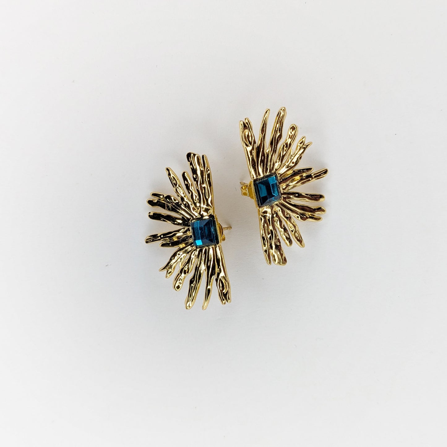 Ele Blue Crystal Statement Earrings (Aretes)