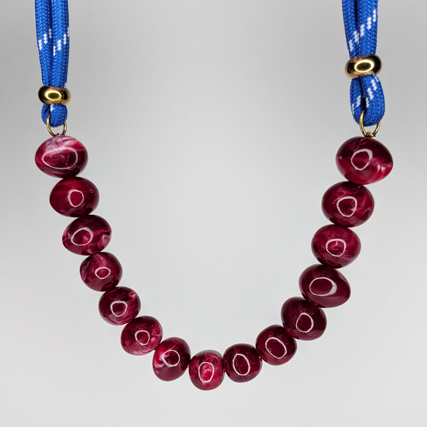 Aranza Deep Red Beaded Necklace (Collar)