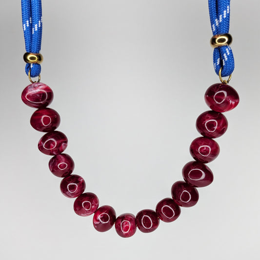 Aranza Deep Red Beaded Necklace (Collar)