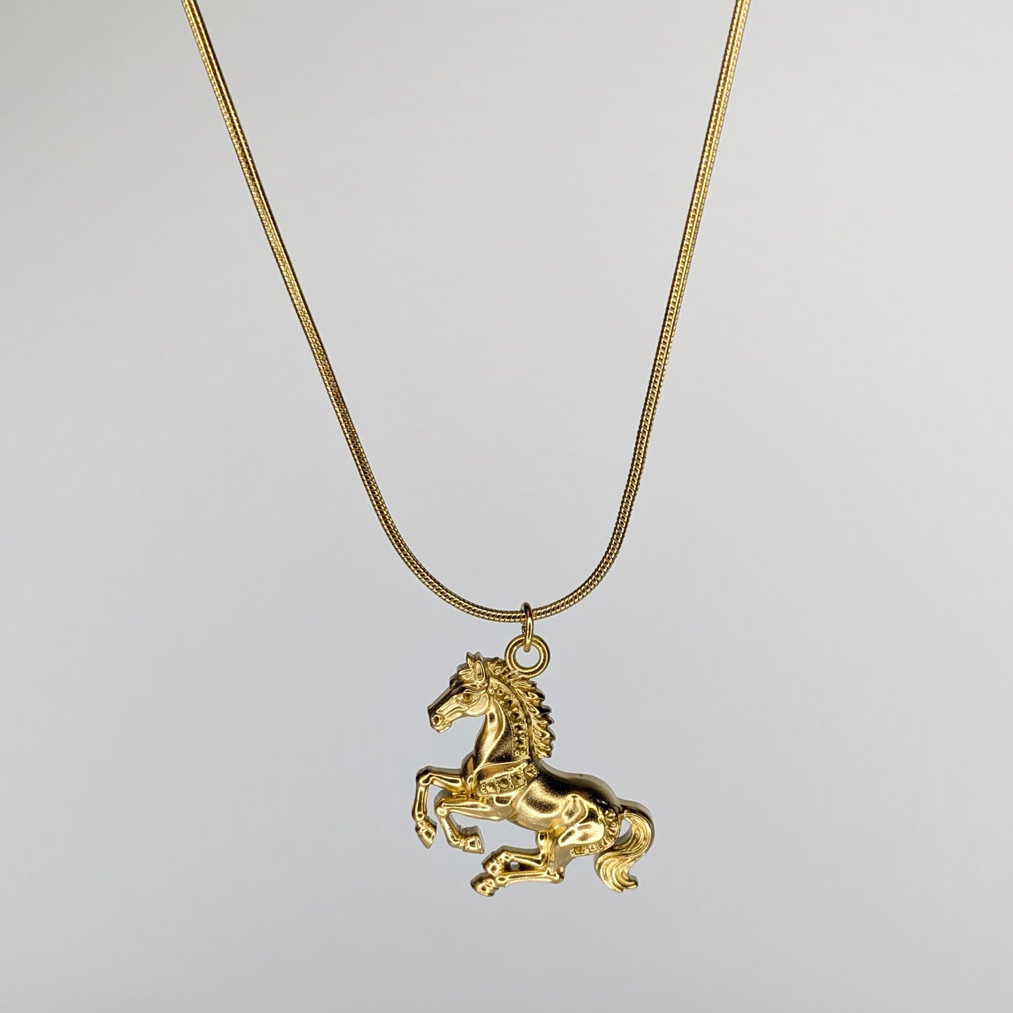 Ximena Gold Stainless Steel Horse Necklace (Collar)
