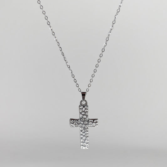 Lucila Silver Stainless Steel Cross Necklace (Collar)