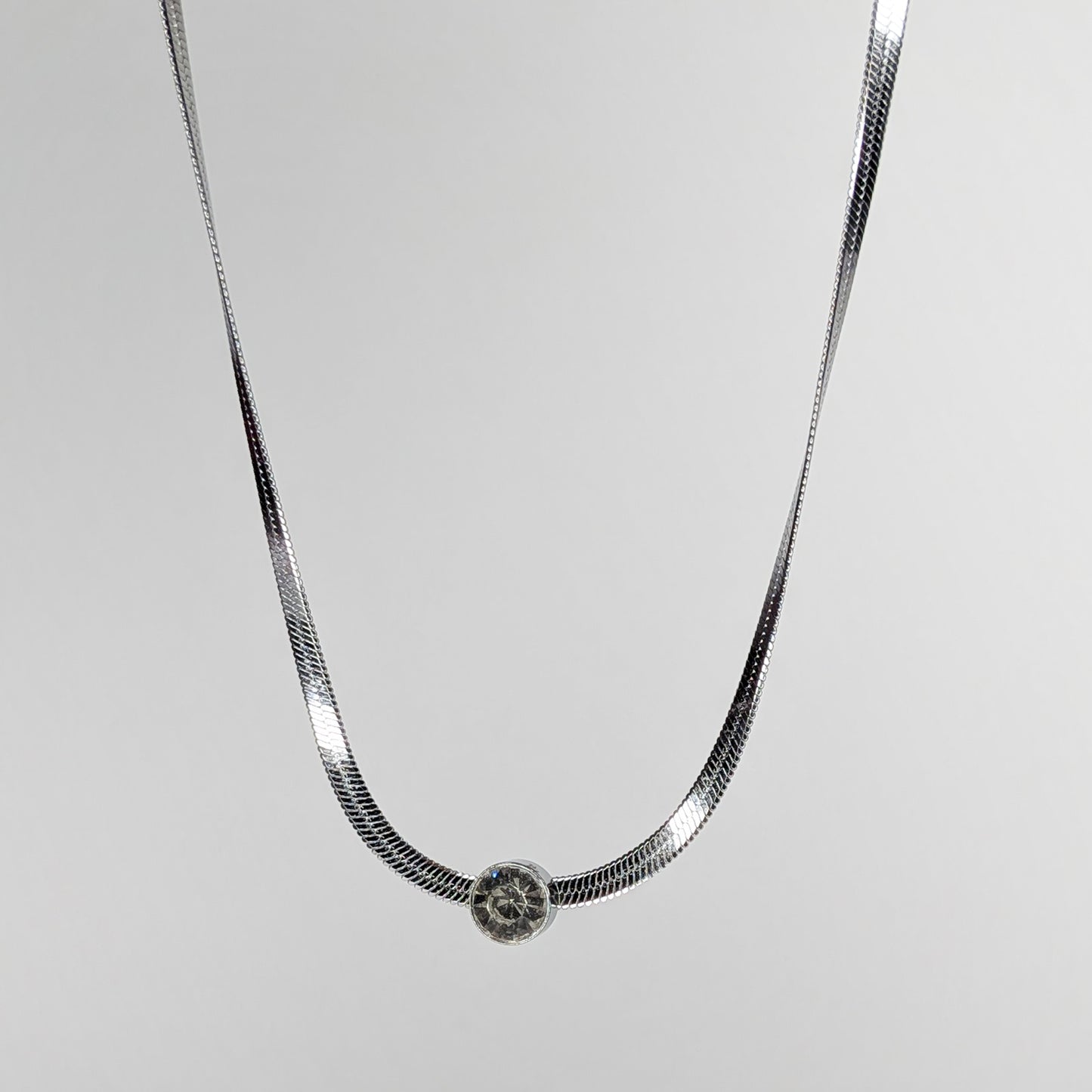 Analiz Silver Stainless Steel Snake Chain Necklace (Collar)