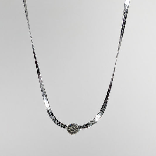 Analiz Silver Stainless Steel Snake Chain Necklace (Collar)