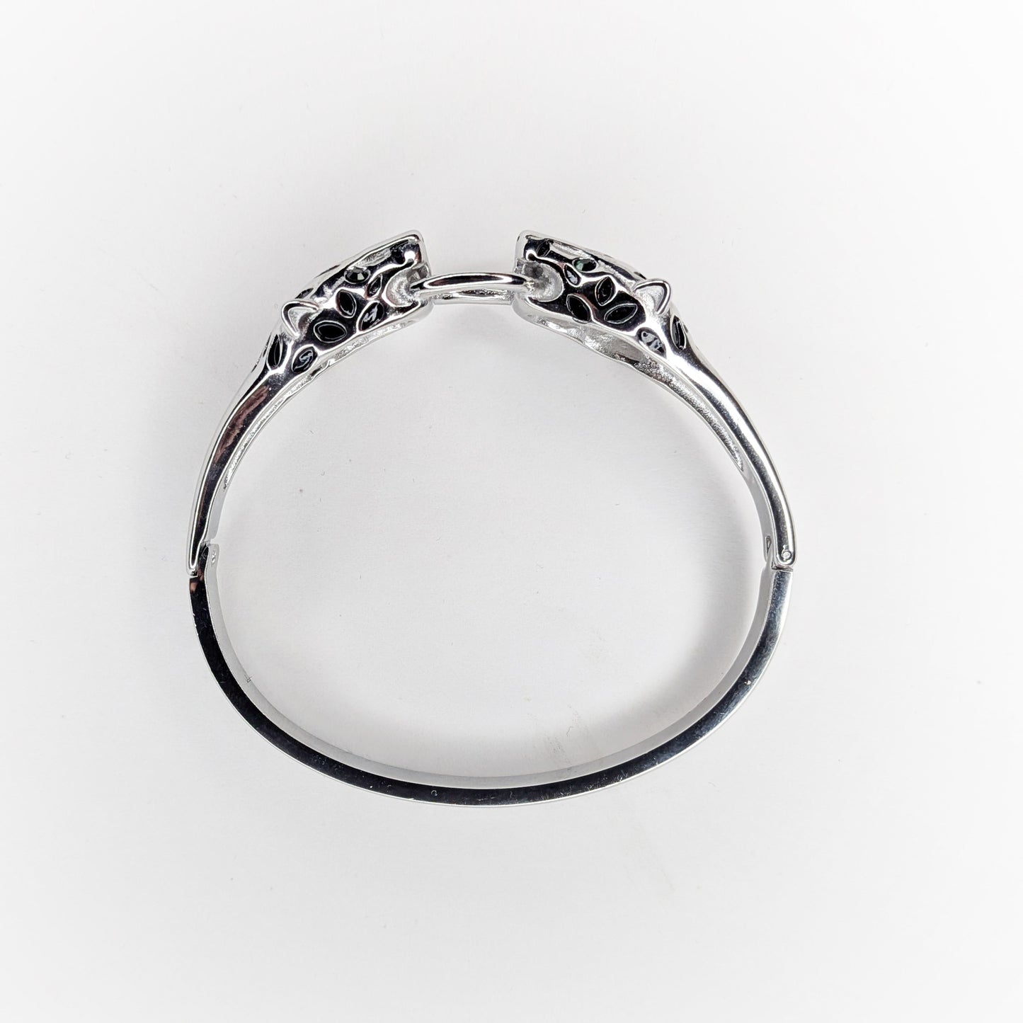 Mía Silver Stainless Steel Panther Bangle (Brazalete)