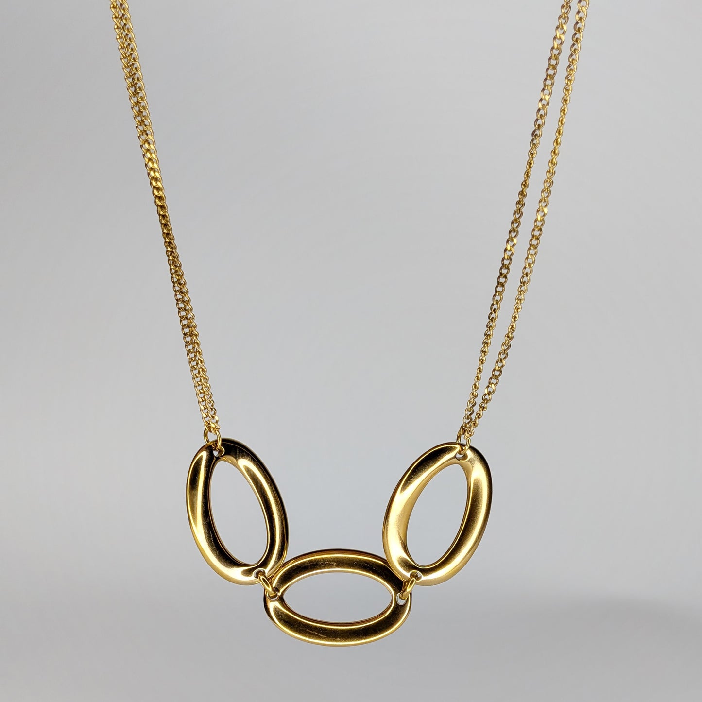 Benita Gold Stainless Steel Double Chain Necklace (Collar)