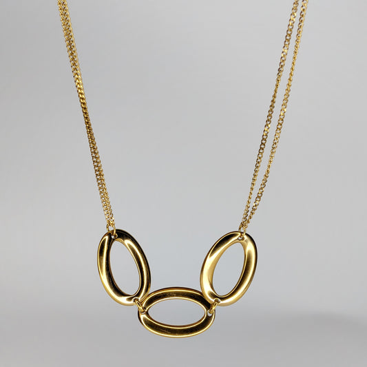 Benita Gold Stainless Steel Double Chain Necklace (Collar)